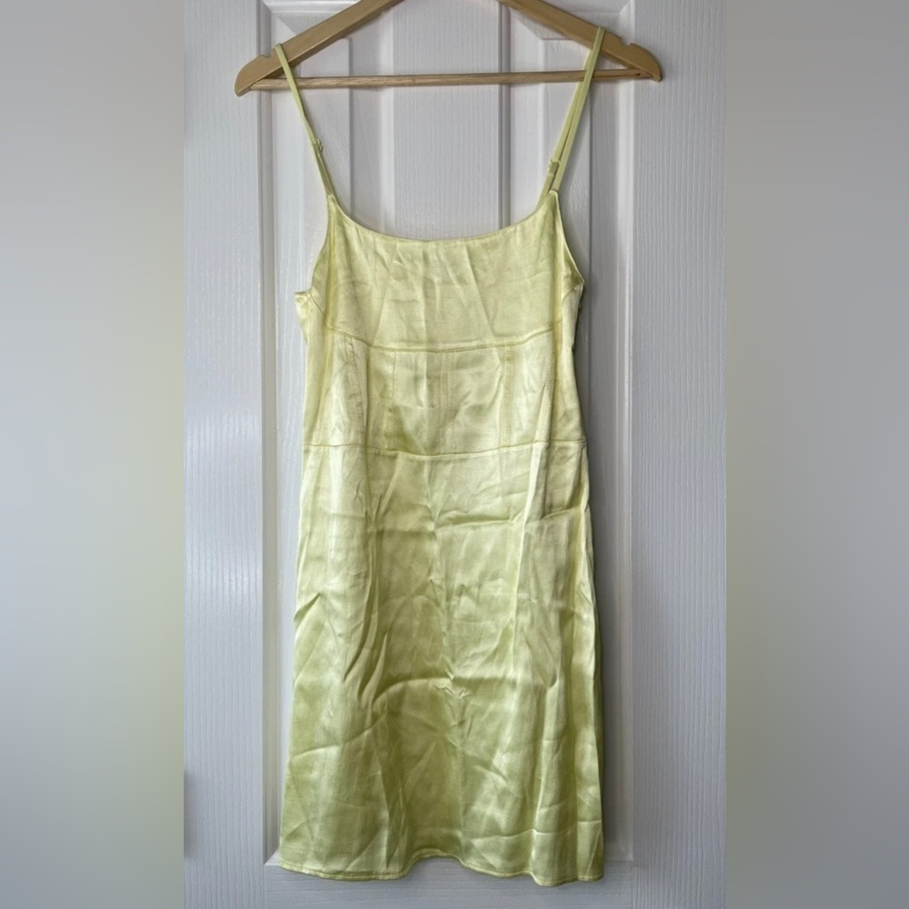 Zara Soft Yellow Slip Cami Dress Size Large